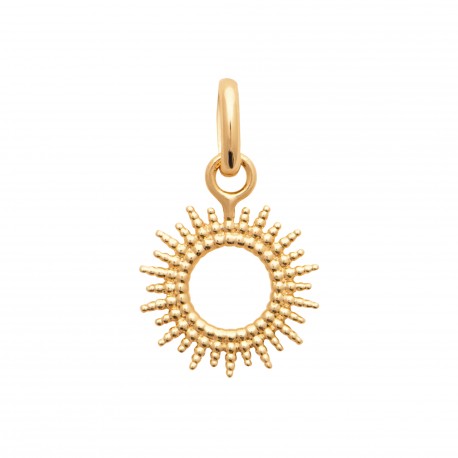 Pendentif en plaqué or anneau soleil irisé stylisé obrillant-bijoux