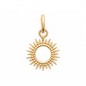 Pendentif en plaqué or anneau soleil irisé stylisé