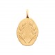 Pendentif en plaqué or médaille ovale feuilles de laurier style artisanal obrillant-bijoux