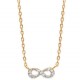 Collier en plaqué or nœud infini pavé en zirconium blanc obrillant-bijoux