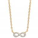Collier en plaqué or nœud infini pavé en zirconium blanc