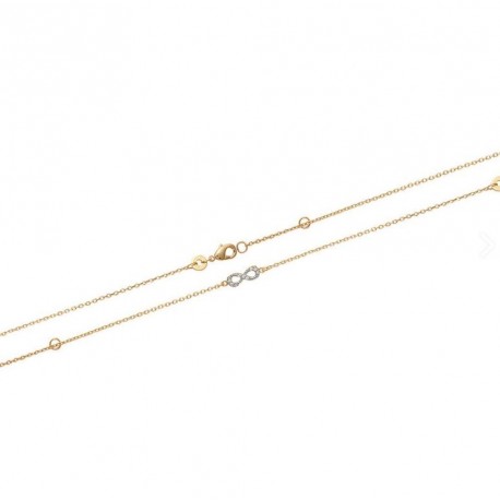 Bracelet en plaqué or nœud infini pavé en zirconium blanc obrillant-bijoux