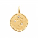 Pendentif plaqué or constellation zodiaque Balance avec zirconium