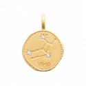 Pendentif plaqué or constellation zodiaque Vierge avec zirconium