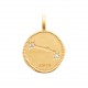 Pendentif en plaqué or médaille signe du zodiaque latin bélier et zirconium Obrillant-Bijoux