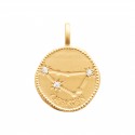Pendentif plaqué or constellation zodiaque Capricorne avec zirconium