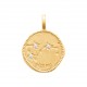 Pendentif en plaqué or médaille signe du zodiaque latin scorpion et zirconium Obrillant-Bijoux