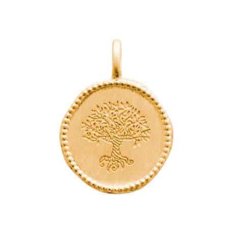 Pendentif en plaqué or médaille arbre de vie Obrillant-Bijoux