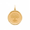 Pendentif en plaqué or médaille arbre de vie