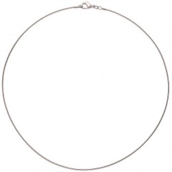 Collier en argent 925/000 maille 1 mm Oméga ronde 42 cm Obrillant-Bijoux