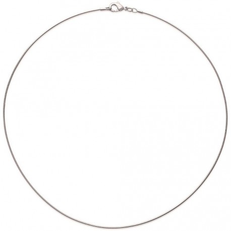 Collier en argent 925/000 maille 1 mm Oméga ronde 42 cm Obrillant-Bijoux