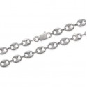Collier chaine en argent 925/000 rhodié maille grains de café 6 mm mixte