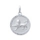 Pendentif argent 925 rhodié médaille ciselée lion Obrillant-Bijoux