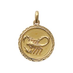 Pendentif plaqué or médaille ciselée scorpion Obrillant-Bijoux