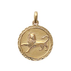 Pendentif plaqué or médaille ciselée lion Obrillant-Bijoux