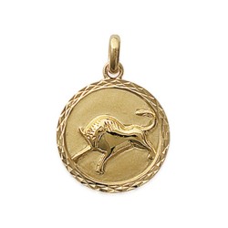 Pendentif plaqué or médaille ciselée taureau Obrillant-Bijoux