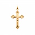 Pendentif en plaqué or croix finement ciselée style artisanal