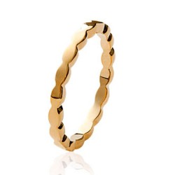 Alliance en plaqué or anneau fil ciselé Obrillant-bijoux