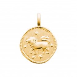 Pendentif plaqué or médaille ciselée Lion Obrillant-Bijoux