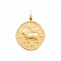 Pendentif plaqué or médaille signe Lion