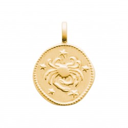 Pendentif plaqué or médaille ciselée cancer Obrillant-Bijoux