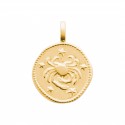 Pendentif plaqué or médaille signe Cancer