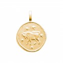 Pendentif plaqué or médaille signe Taureau