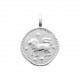 Pendentif argent 925 rhodié médaille Lion astrologique Obrillant-Bijoux