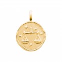 Pendentif plaqué or médaille signe Balance