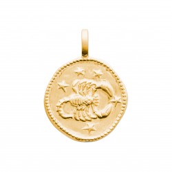 Pendentif plaqué or médaille ciselée scorpion Obrillant-Bijoux