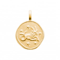 Pendentif plaqué or médaille ciselée verseau Obrillant-Bijoux