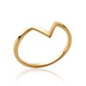 Bague en plaqué or petit V ciselé style moderne et tendance