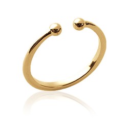 Bague plaqué or ouverte boules Obrillant-bijoux