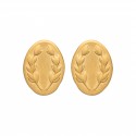 Puces d'oreilles en plaqué or médailles lauriers style antique et artisanal