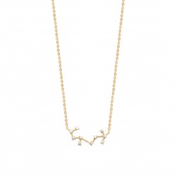 Collier en plaqué or constellation signe du zodiaque latin scorpion et zirconium Obrillant-Bijoux