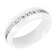 Bague en céramique blanche et cristaux Obrillant-Bijoux