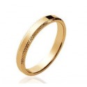 Alliance mariage en plaqué or anneau ciselé 3 mm mixte