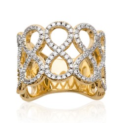 Bague large nœud infini pavé en zirconium blanc st valentin pas chère Obrillant-bijoux