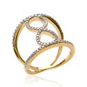 Bague large en plaqué or nœuds infini pavé en oxydes de zirconium