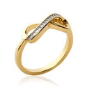 Bague plaqué or nœuds infini pavé en oxydes de zirconium