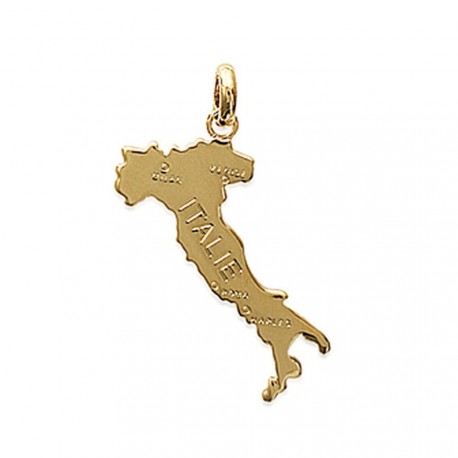 Pendentif en plaqué or carte de Italie pas cher obrillant-bijoux