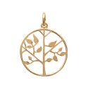 Pendentif en plaqué or cercle arbre de vie