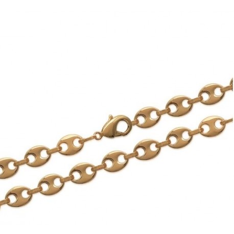 Collier sautoir en plaqué or maille large grain de café promotion obrillant-bijoux