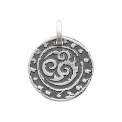 Pendentif homme en argent 925/1000 pastille tribal obrillant-bijoux