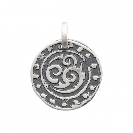 Pendentif homme en argent 925/1000 pastille tribal obrillant-bijoux