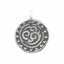 Pendentif homme en argent 925/1000 pastille tribal