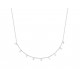 Collier en argent 925 rhodié avec petites pampilles en cristal blanc pas cher obrillant-bijoux