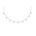 Collier en argent 925/000 rhodié avec petites pampilles en cristal blanc