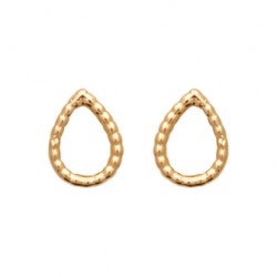 Puces d'oreilles en plaqué or forme goutte obrillant-bijoux