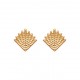 Puces d'oreilles en plaqué or forme éventail obrillant-bijoux